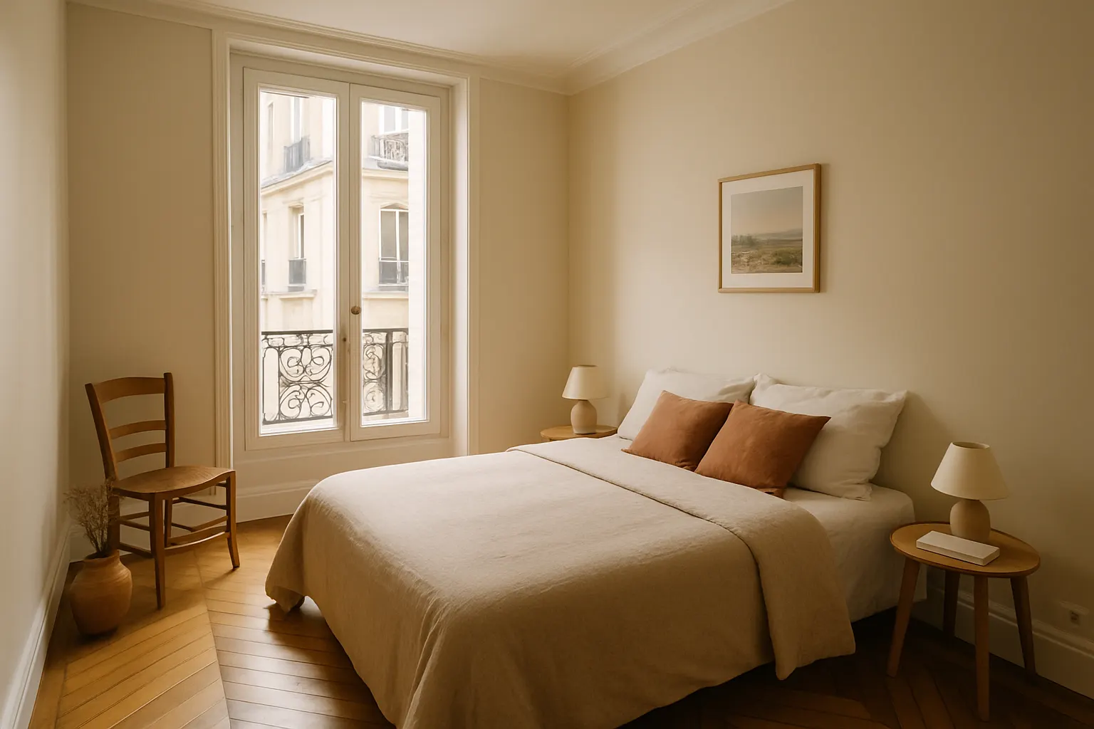 Chambre repeinte à Paris